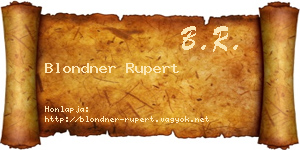 Blondner Rupert névjegykártya